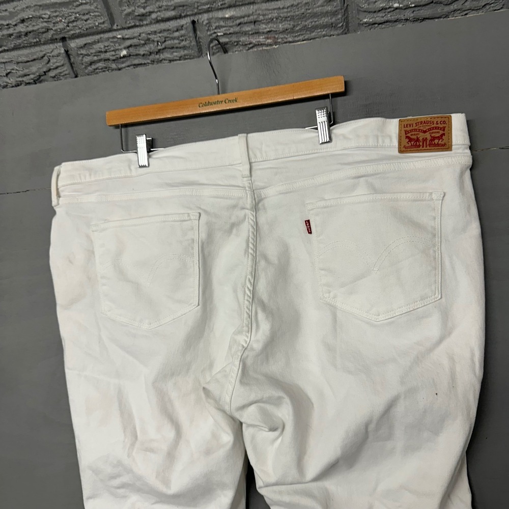 Levis Classic Straight Leg White Denim Jeans Plus Size 24W‎ M 23690-0000